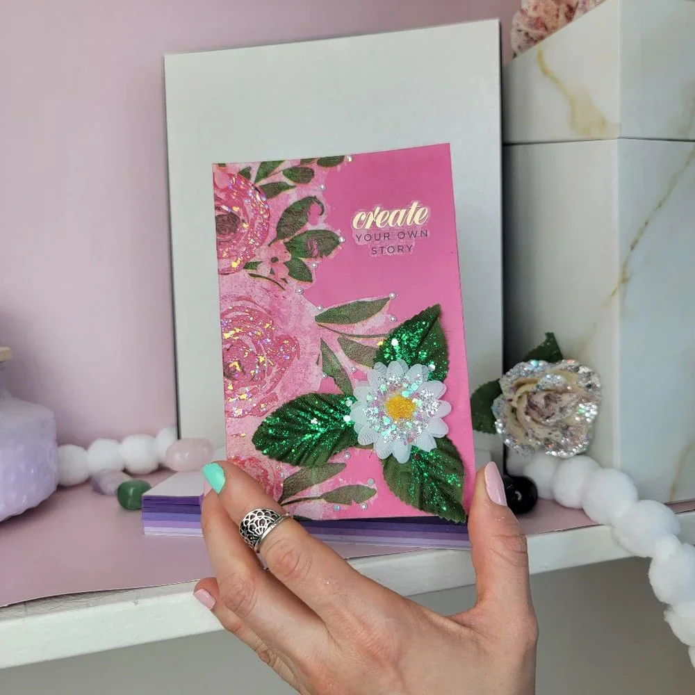 Floral Decoupage 3D Glittery Daisy 6x4 art Handmade 